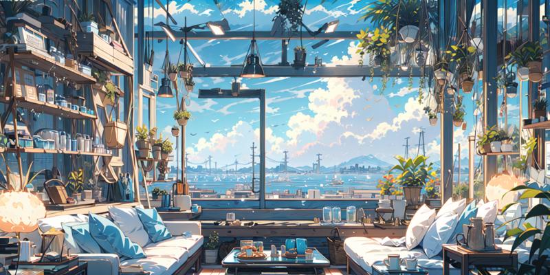 19463-1861234316-(masterpiece_1.2), best quality,PIXIV,cozy animation scenes,_scenery, no humans, plant, chair, table, couch, tree, window, sky,.png